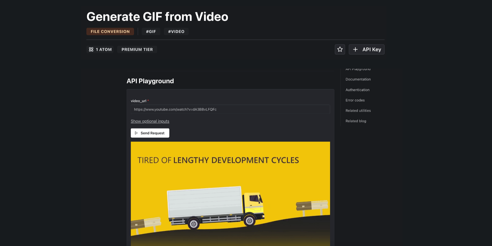 How to Convert a Video to a GIF online Using an API